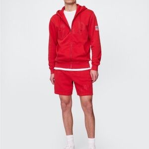 NWT SOLD OUT GAP VintageSoft Logo Zip Sweat Shorts